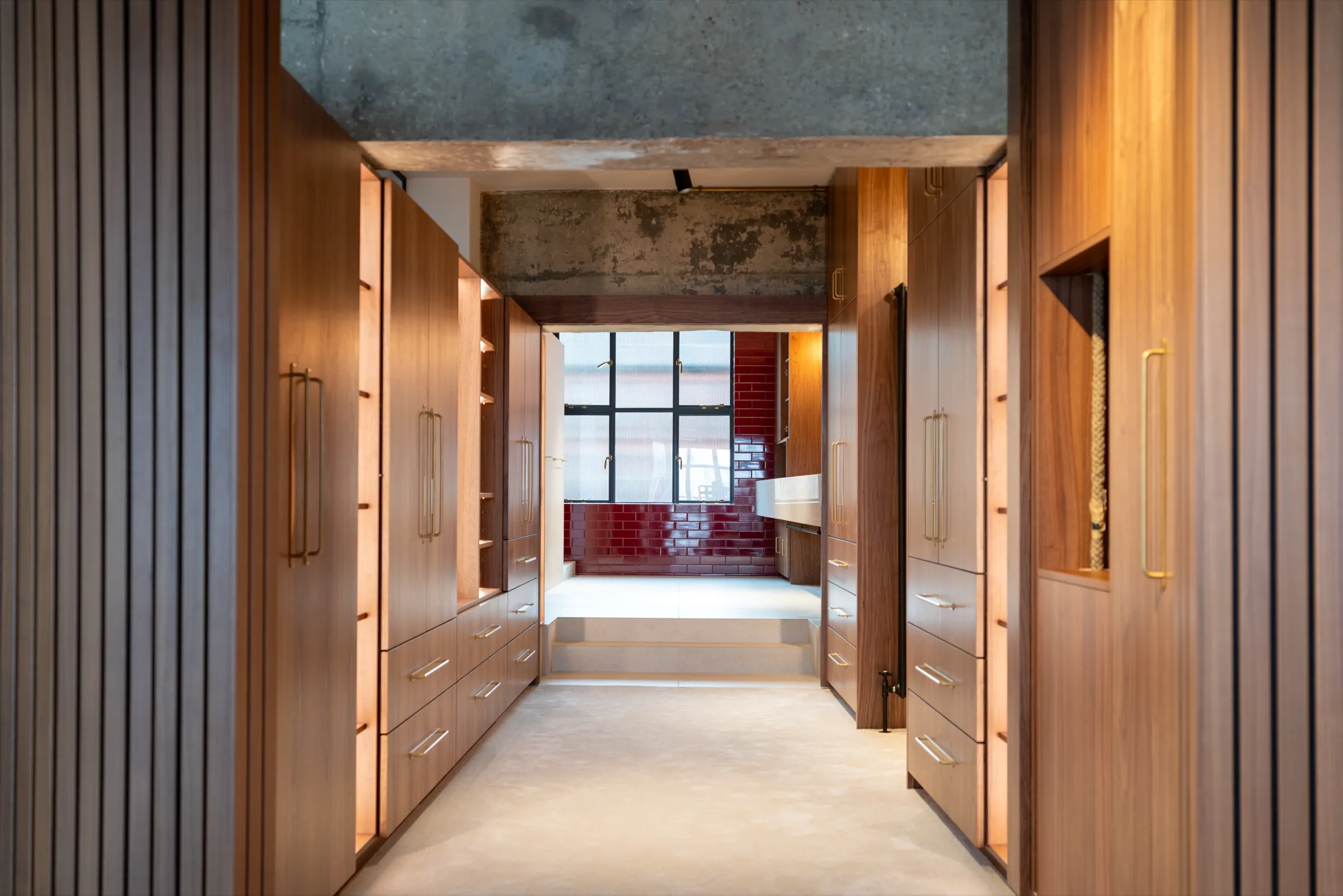 Limehouse Retreat interior with original Crittall windows framing the River Thames