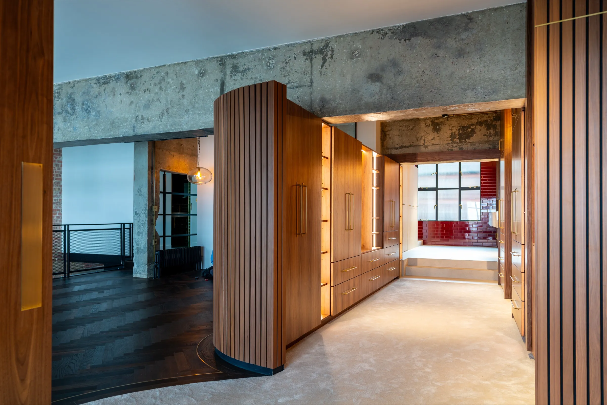 Mezzanine level overlooking the main room at Limehouse Retreat